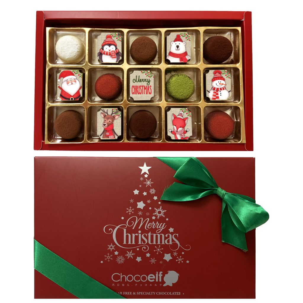 CHOCOELF Christmas chocolate box with festive truffles