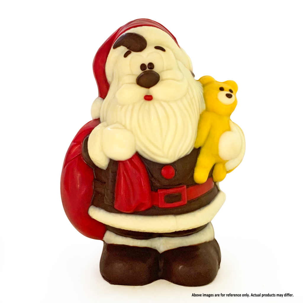 Handcrafted chocolate Santa Claus figure by CHOCOELF
