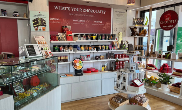 Retail area in CHOCOELF cafe